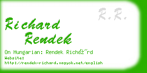 richard rendek business card